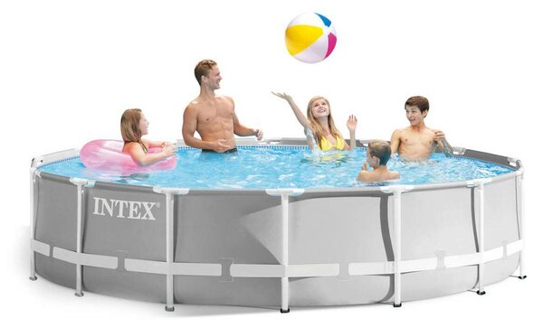 Intex Prism Frame 457x107cm Prémium fémvázas medence szett vízforgató, létra, alátét, takaró (26724NP)