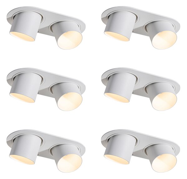 6 darabos süllyesztett spotlámpa szett fehér GU10 50mm 2-fényű - Installa