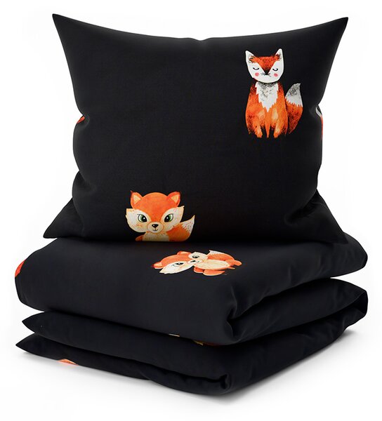 FOXES fekete mikroszálas ágyneműhuzat Ágyneműhuzat mérete: 2 db 70 x 80 cm | 160 x 200 cm