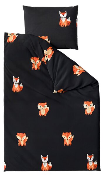 FOXES fekete mikroszálas ágyneműhuzat Ágyneműhuzat mérete: 2 db 70 x 80 cm | 160 x 200 cm