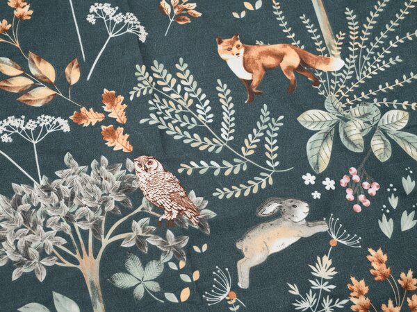THE FOX AND THE HARE sötétzöld mikroszálas ágyneműhuzat Ágyneműhuzat mérete: 70 x 90 cm | 140 x 220 cm