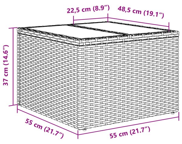 2 részes szürke polyrattan és üveg kerti ülőgarnitúra párnákkal