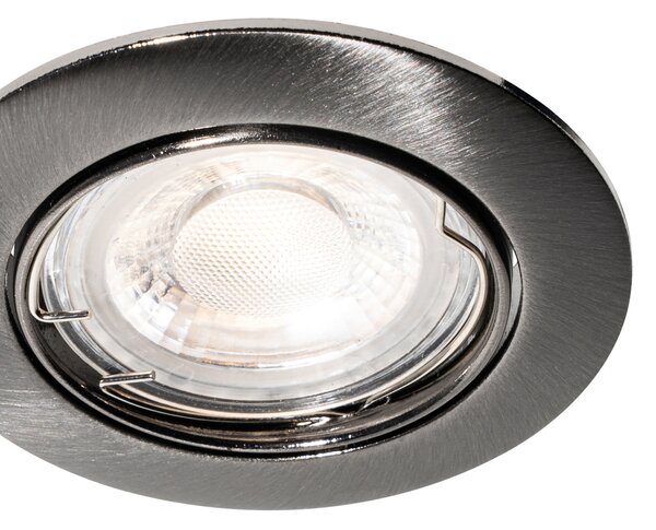 6 darabos modern fegyverszürke GU10 50mm kerek dönthető beépíthető spotlámpa szett - Edu