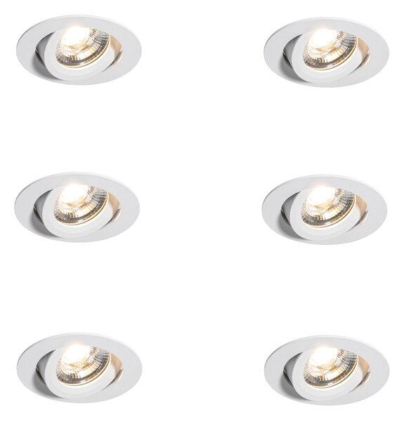 6 darabos modern, ultravékony, fehér, beépíthető spotlámpa szett LED-del, IP54 - Pupil