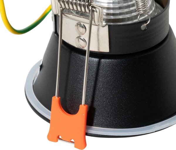 6 darabos modern beépíthető spotlámpa szett fekete arannyal GU10 50mm IP44 - Dept