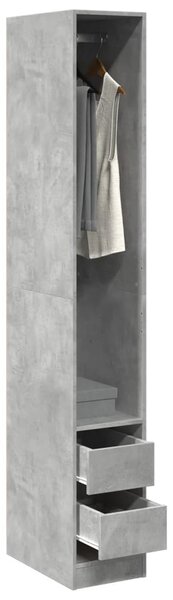 Betonszürke szerelt fa ruhásszekrény 30 x 50 x 200 cm