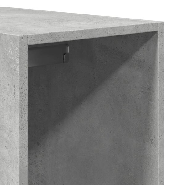 Betonszürke szerelt fa ruhásszekrény 30 x 50 x 200 cm