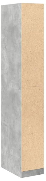 Betonszürke szerelt fa ruhásszekrény 30 x 50 x 200 cm