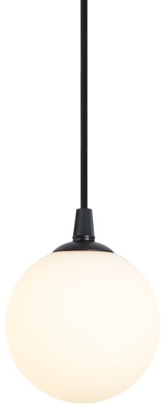 Modern függőlámpa fekete, fehér üveggel, 1 fázisú sínrendszerhez - Iconic Perle