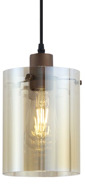 Modern spotlámpa sötét bronz színben borostyán üveggel 1 fázisú sínrendszerhez - Iconic Dome