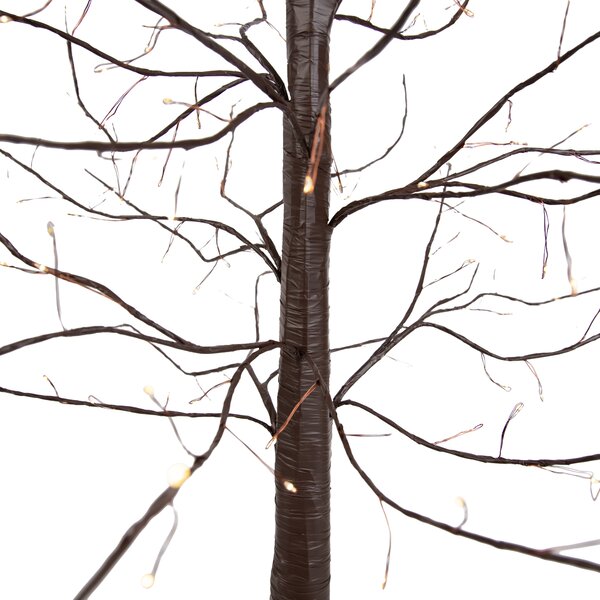 Karácsonyi állólámpa barna fa 180 cm LED-del, időzítővel IP44 - Ki