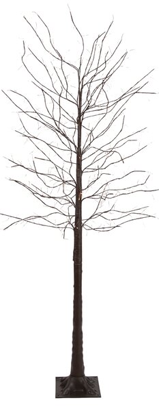 Karácsonyi állólámpa barna fa 180 cm LED-del, időzítővel IP44 - Ki
