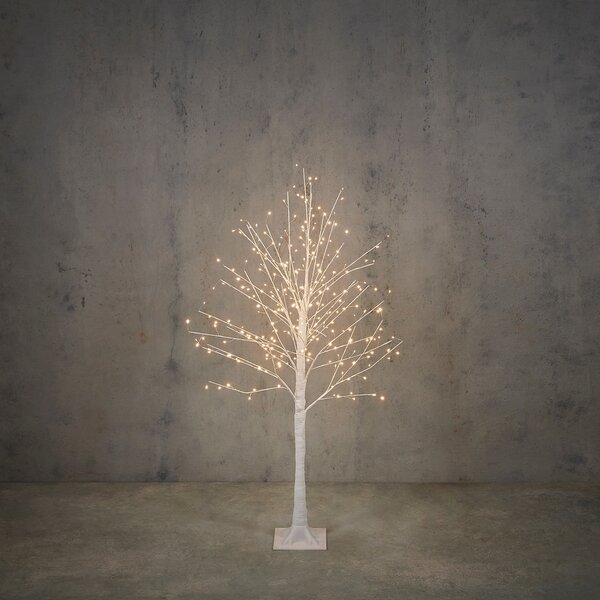 Karácsonyi állólámpa fehér fa 120 cm LED-del, időzítővel IP44 - Ki