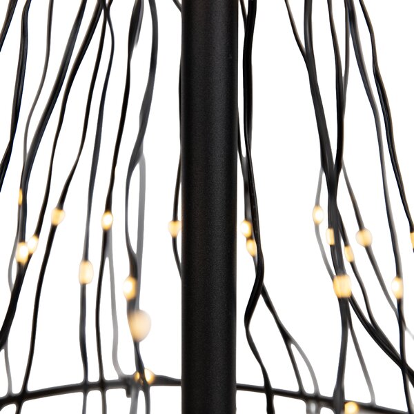 Karácsonyi állólámpa fekete fa 150 cm LED-del, időzítővel IP44 - Ugoku