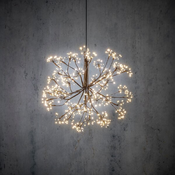 Karácsonyi függőlámpa gömb fekete 40 cm LED-del, időzítővel IP44 - Nobu