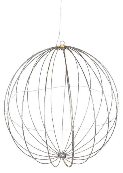 Karácsonyi függőlámpa gömb fehér 60cm LED-del, időzítővel IP44 - Nobi