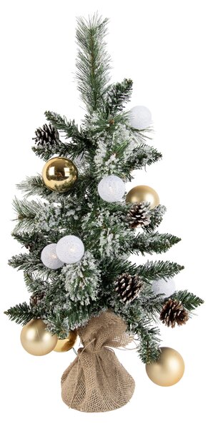 Karácsonyfa fehér arannyal 60 cm LED-del és időzítővel - Jack