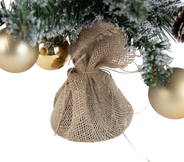 Karácsonyfa fehér arannyal 60 cm LED-del és időzítővel - Jack