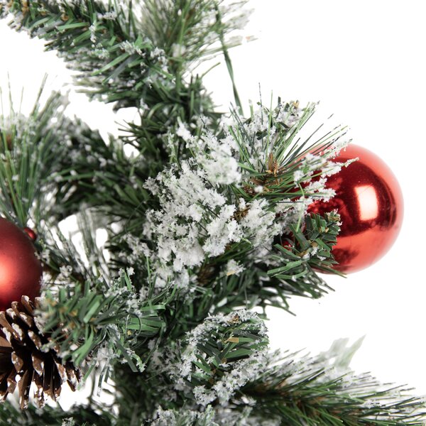 Fehér karácsonyfa pirossal 60 cm LED-del és időzítővel - Jack