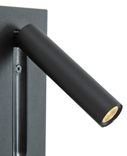 Modern fekete fali lámpa LED-del - Plaza