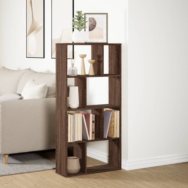 Barna tölgy színű szerelt fa könyvespolc 60 x 20 x 120,5 cm