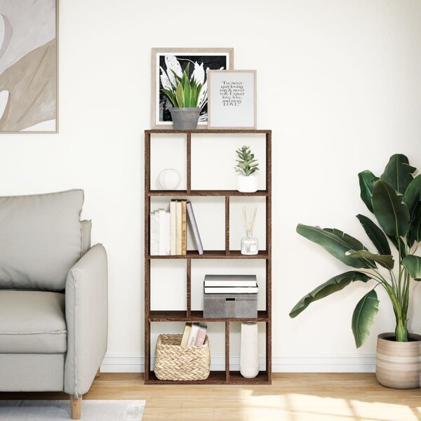 Barna tölgy színű szerelt fa könyvespolc 60 x 20 x 120,5 cm