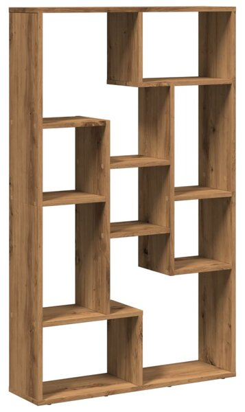 Kézműves tölgy színű szerelt fa könyvespolc 72 x 20 x 120,5 cm