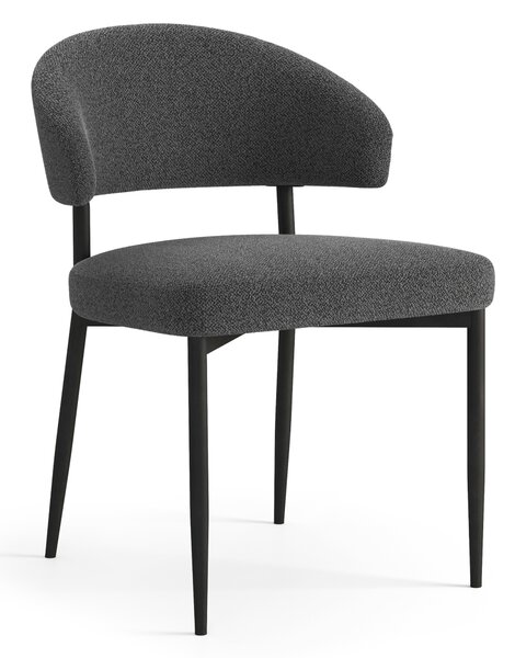 MAZZONI EXPORT IRIS Antracitszürke [Sötétszürke] (Monza 130 szövet) - MODERN LOFT BOUCLÉ KÁRPITOZOTT SZÉK NAPPALIBA/ÉTKEZŐBE