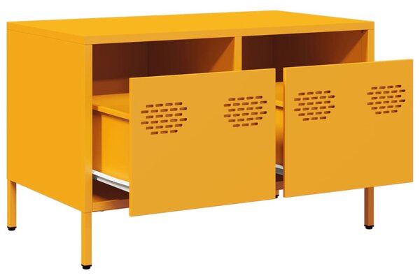 Mustársárga hidegen hengerelt acél TV-szekrény 68x39x43,5 cm