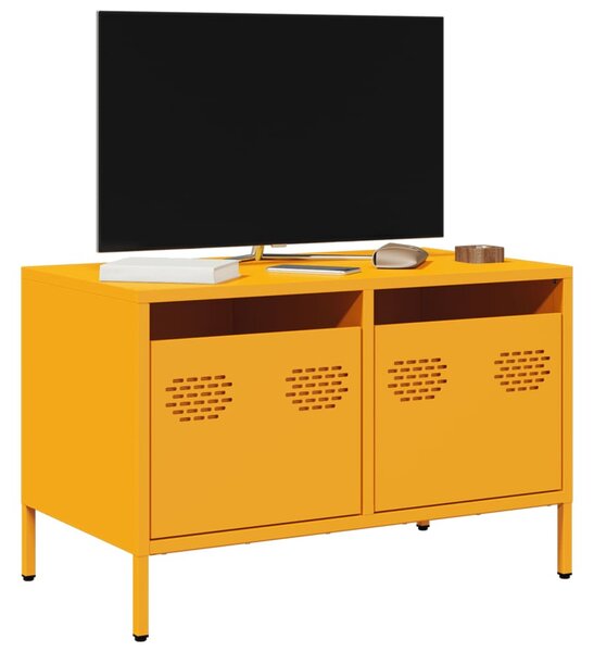 Mustársárga hidegen hengerelt acél TV-szekrény 68x39x43,5 cm