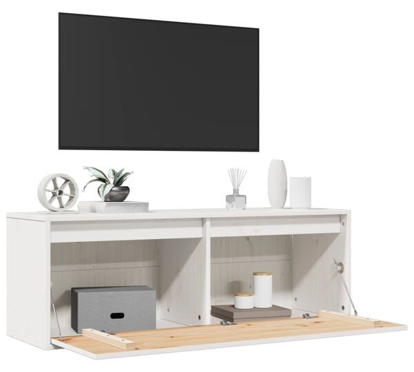 Fehér tömör fenyőfa faliszekrény 100 x 30 x 35 cm