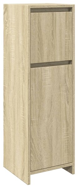 4 részes sonoma tölgyszínű szerelt fa fürdőszobai bútorszett