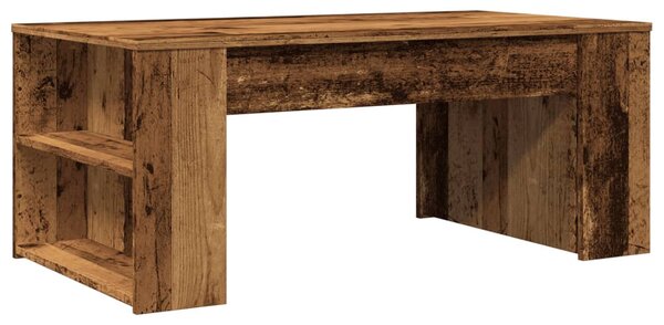 Antik fa színű szerelt fa dohányzóasztal 102 x 55 x 42 cm