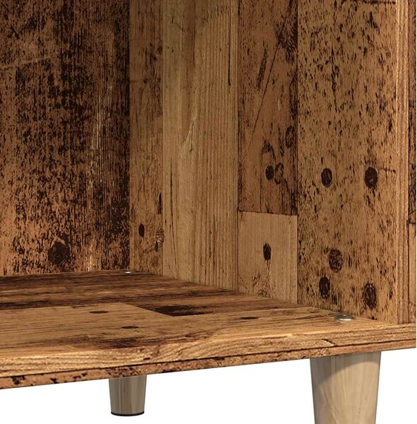 Antik fa színű szerelt fa hanglemezszekrény 84,5 x 38 x 89 cm