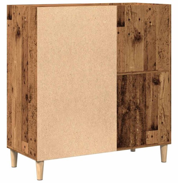 Antik fa színű szerelt fa hanglemezszekrény 84,5 x 38 x 89 cm