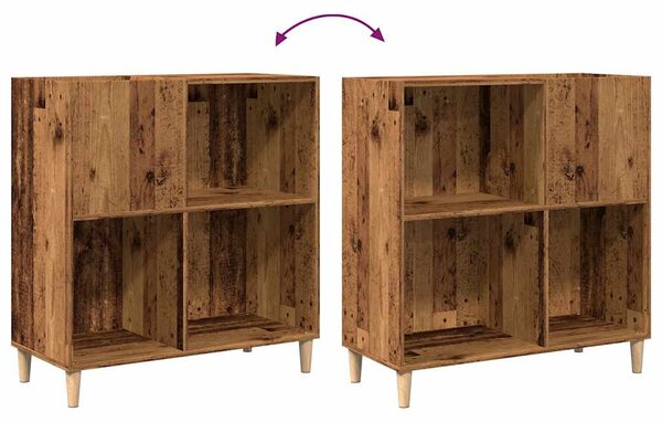 Antik fa színű szerelt fa hanglemezszekrény 84,5 x 38 x 89 cm