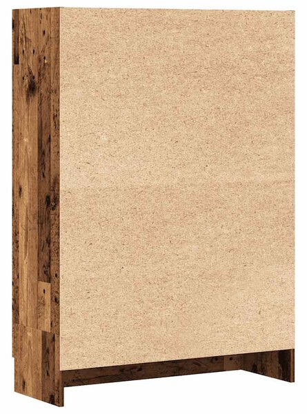 Antik fa színű szerelt fa könyvszekrény 82,5 x 30,5 x 115 cm
