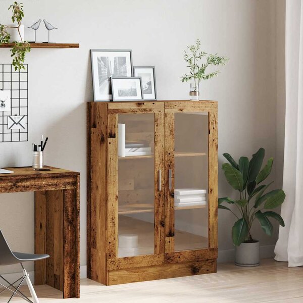 Antik fa színű szerelt fa könyvszekrény 82,5 x 30,5 x 115 cm