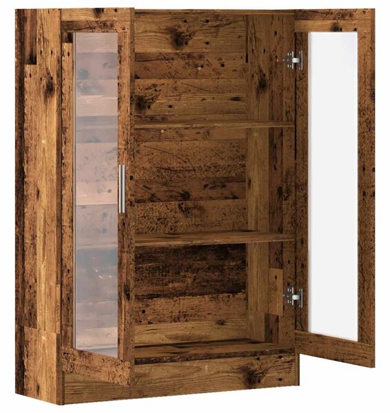 Antik fa színű szerelt fa könyvszekrény 82,5 x 30,5 x 115 cm