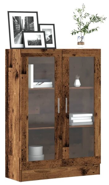 Antik fa színű szerelt fa könyvszekrény 82,5 x 30,5 x 115 cm