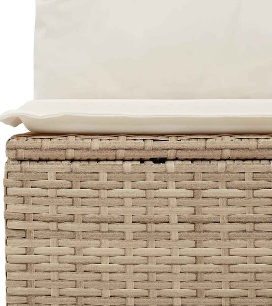 3 részes bézs polyrattan kerti ülőgarnitúra párnákkal