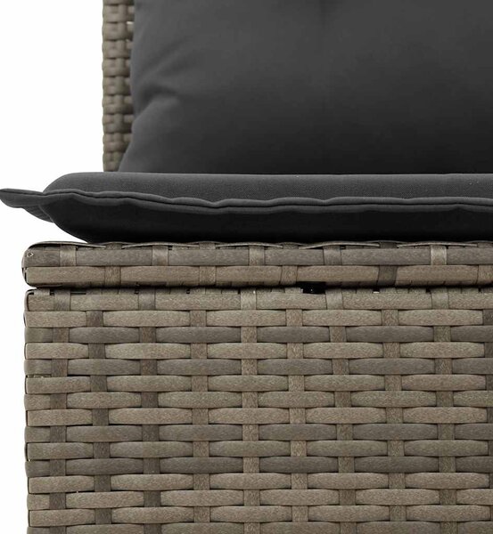 2 személyes szürke polyrattan kerti kanapé párnával