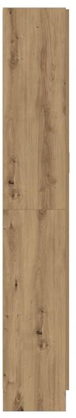 Kézműves tölgy színű szerelt fa magasszekrény 82,5x30,5x185 cm