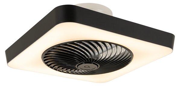 Intelligens mennyezeti ventilátor, fekete, fényerőszabályzó LED-del - Climo