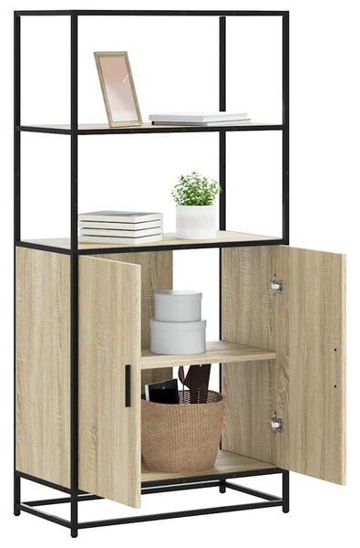 VidaXL Highboard sonoma tölgy 68x35x139 cm gépelt fa és fém