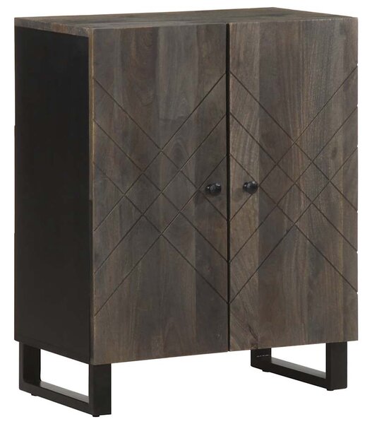 Sideboard Fekete 60x33x75 cm tömörfa Mango