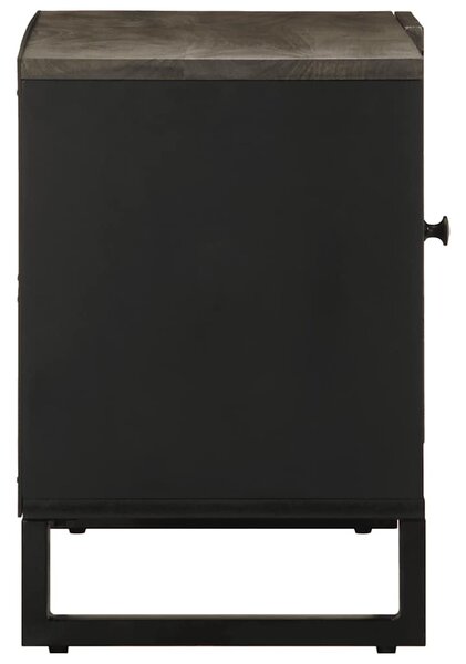 Fekete tömör mangófa TV-szekrény 80 x 33 x 46 cm
