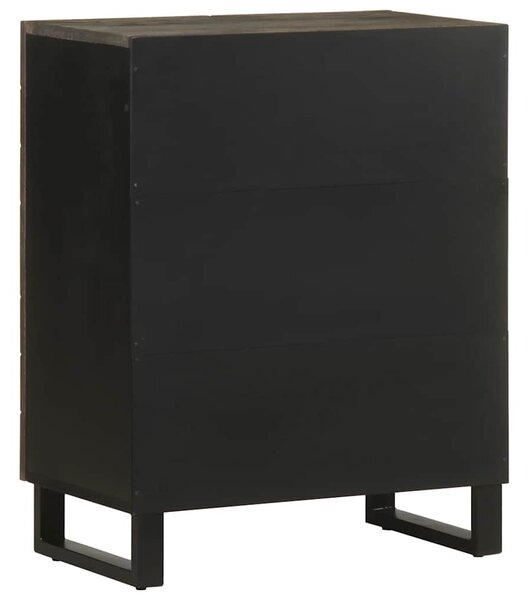 Sideboard Fekete 60x33x75 cm tömörfa Mango