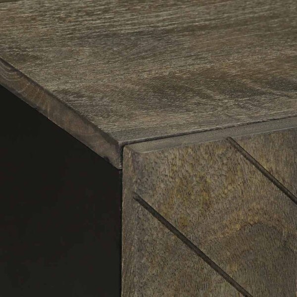 Fekete tömör mangófa TV-szekrény 105 x 33 x 46 cm