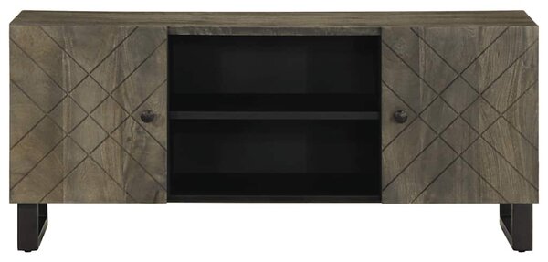 Fekete tömör mangófa TV-szekrény 105 x 33 x 46 cm